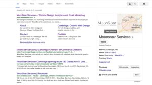 What Google's search results look like when a company has Google My Business set up