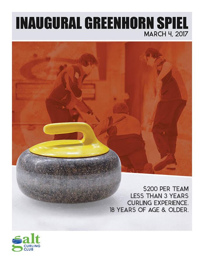 Poster promoting curling bonspiel